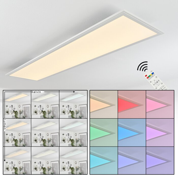 Montalba Deckenpanel LED Weiß, 1-flammig, Fernbedienung, Farbwechsler Montalba Deckenpanel LED Weiß, 1-flammig, Fernbedienung, Farbwechsler