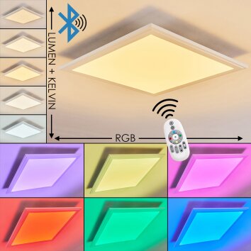 Voisines Deckenpanel LED Weiß, 1-flammig, Fernbedienung, Farbwechsler