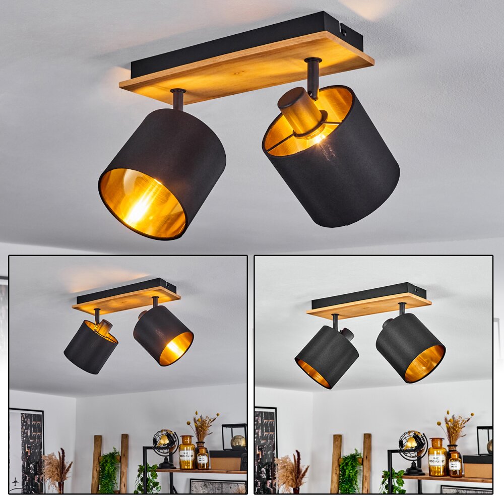 Alsen Deckenleuchte Naturfarben, Schwarz, 2-flammig main product photo