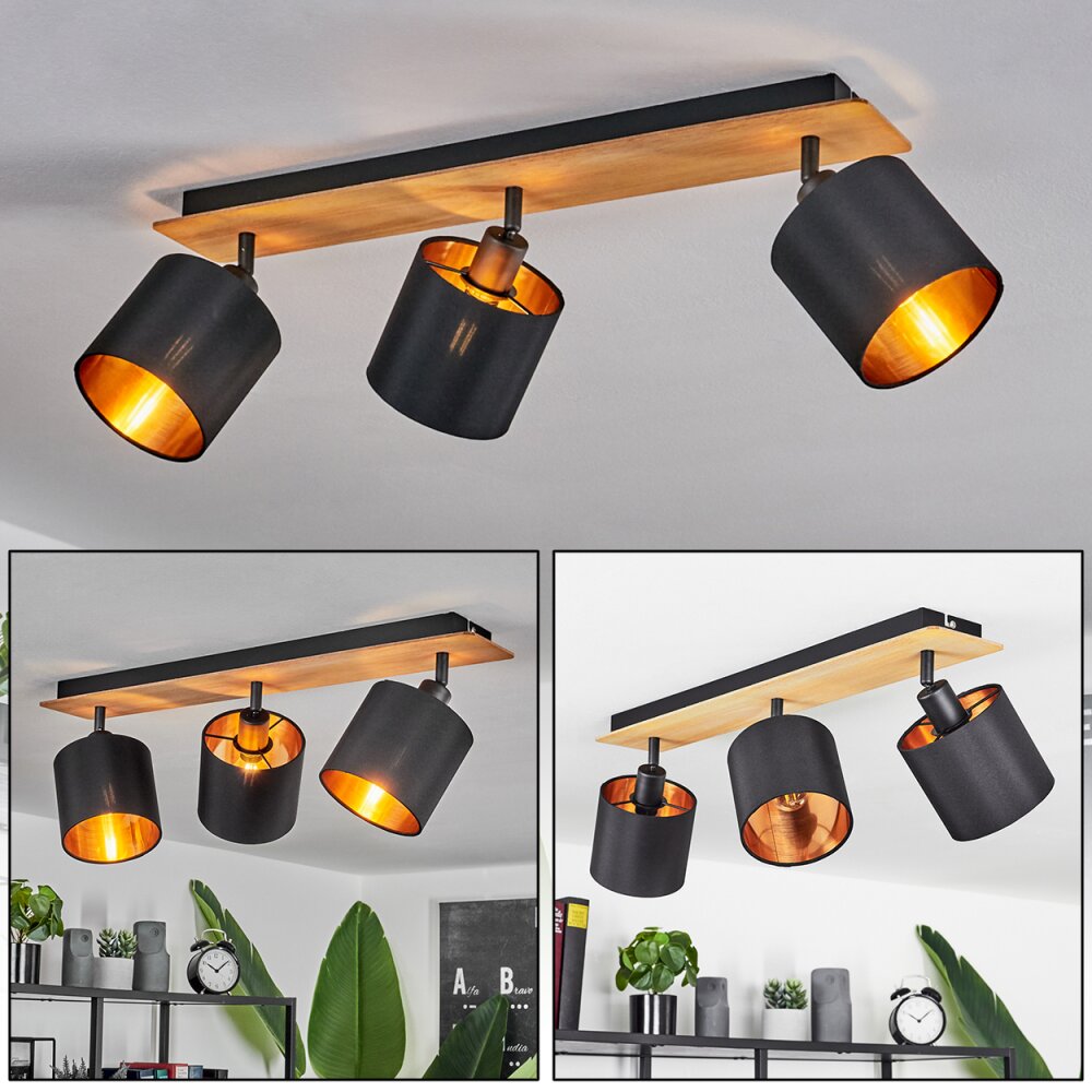Alsen Deckenleuchte Naturfarben, Schwarz, 3-flammig main product photo
