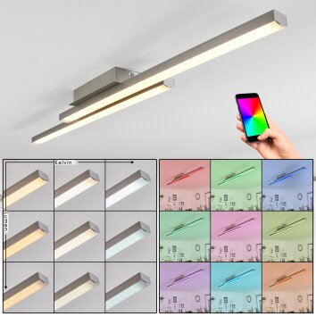 Tamizat Deckenleuchte LED Nickel-Matt, 2-flammig, Farbwechsler