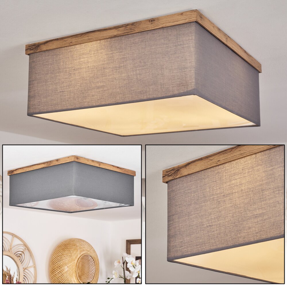 Lure Deckenleuchte Braun, Holzoptik, Schwarz, 3-flammig main product photo