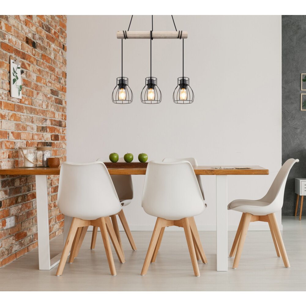 Globo MINA Hängeleuchte Naturfarben, Schwarz, 3-flammig main product photo