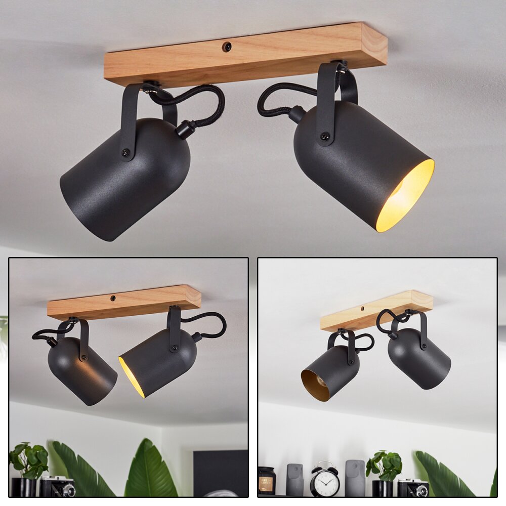 Vergoignan Deckenleuchte Naturfarben, Schwarz, 2-flammig main product photo
