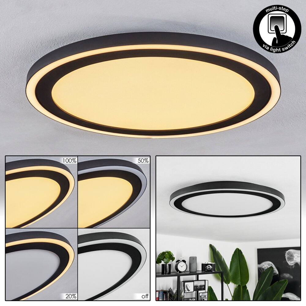 Audrieu Deckenpanel LED Schwarz, Weiß, 2-flammig main product photo