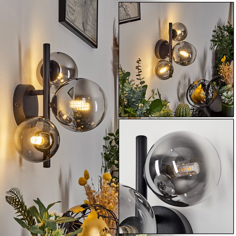 Chehalis Wandleuchte Schwarz, 3-flammig main product photo