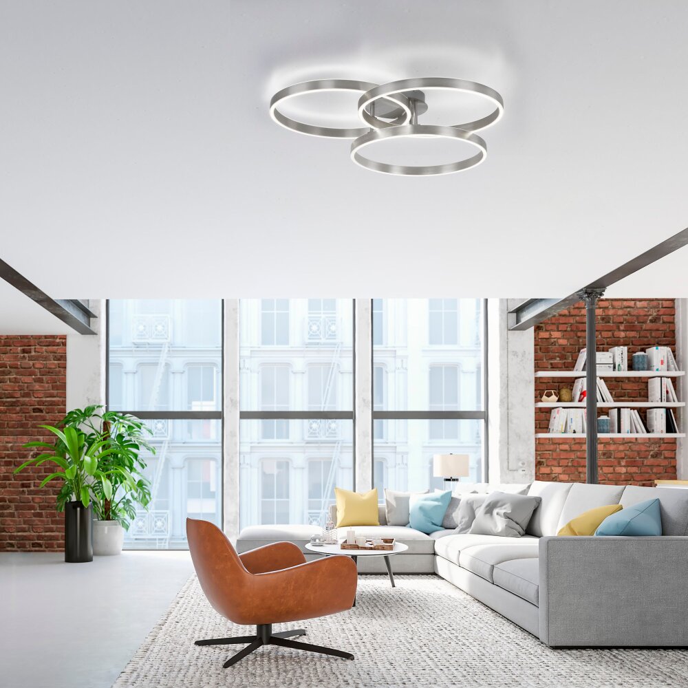 Paul Neuhaus PAAN Deckenleuchte LED Stahl gebürstet, 1-flammig, Fernbedienung main product photo
