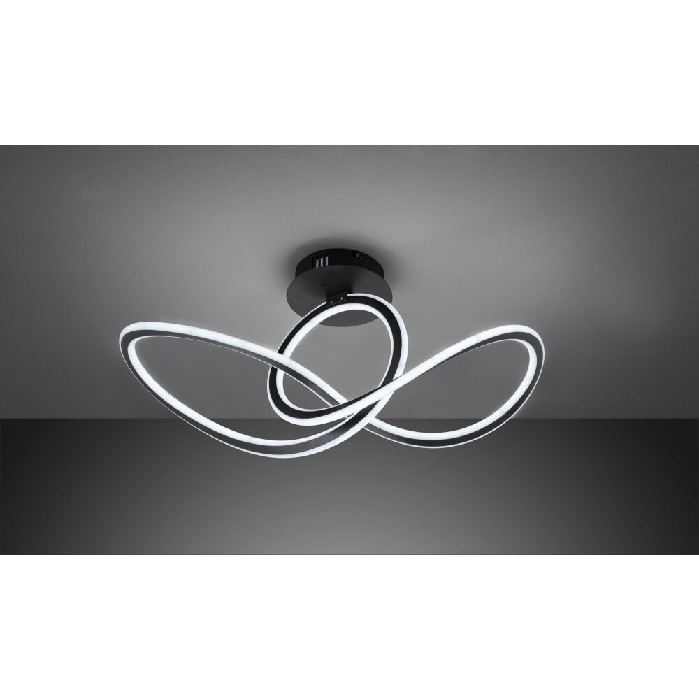 Wofi Leuchten MADISON Deckenleuchte LED Schwarz, 1-flammig, Fernbedienung main product photo
