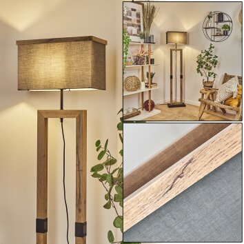 Lure Stehleuchte Braun, Holzoptik, Schwarz, 1-flammig Lure Stehleuchte Braun, Holzoptik, Schwarz, 1-flammig