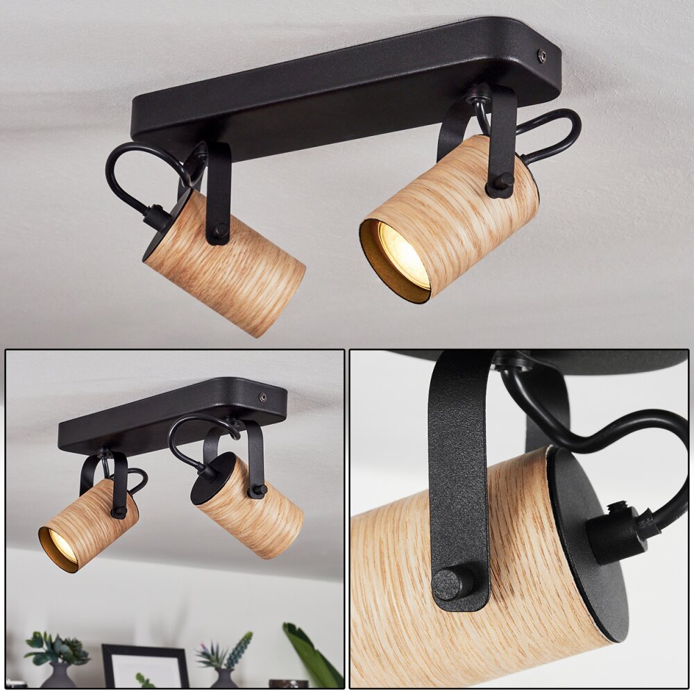 Beleco Deckenleuchte Naturfarben, Schwarz, 2-flammig main product photo