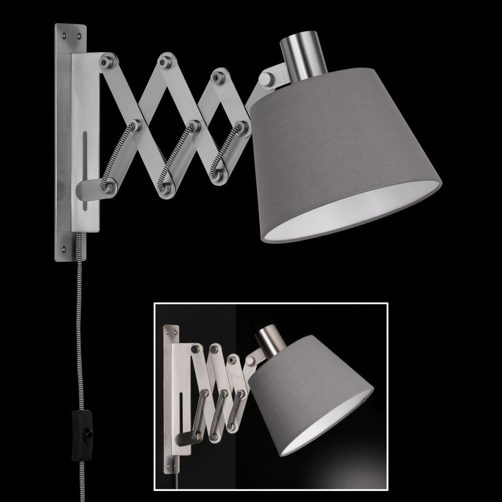 Honsel Ares Wandleuchte Nickel-Matt, 1-flammig main product photo
