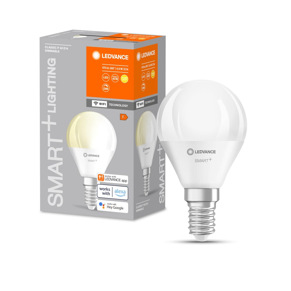 LEDVANCE SMART+ WiFi LED E14 4,9 Watt 2700 Kelvin 470 Lumen main product photo