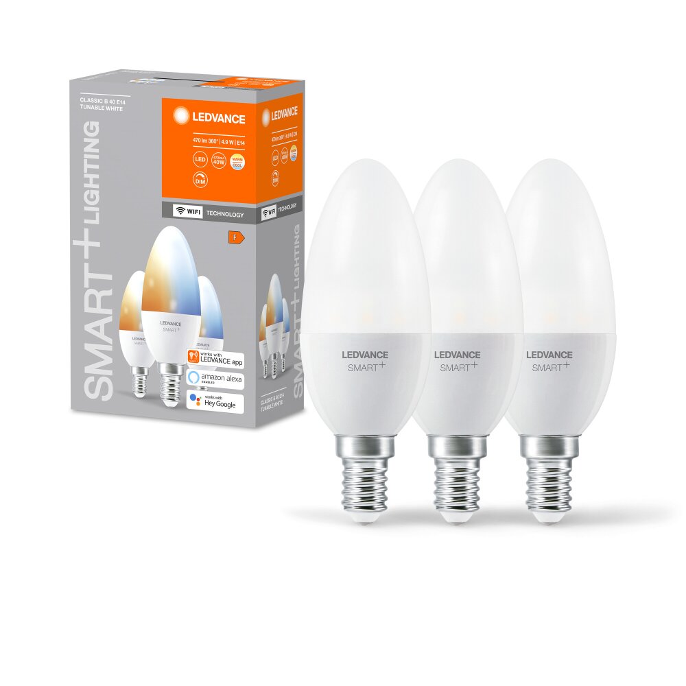 LEDVANCE SMART+ WiFi 3er Set LED E14 4,9 Watt 2700-6500 Kelvin 470 Lumen main product photo