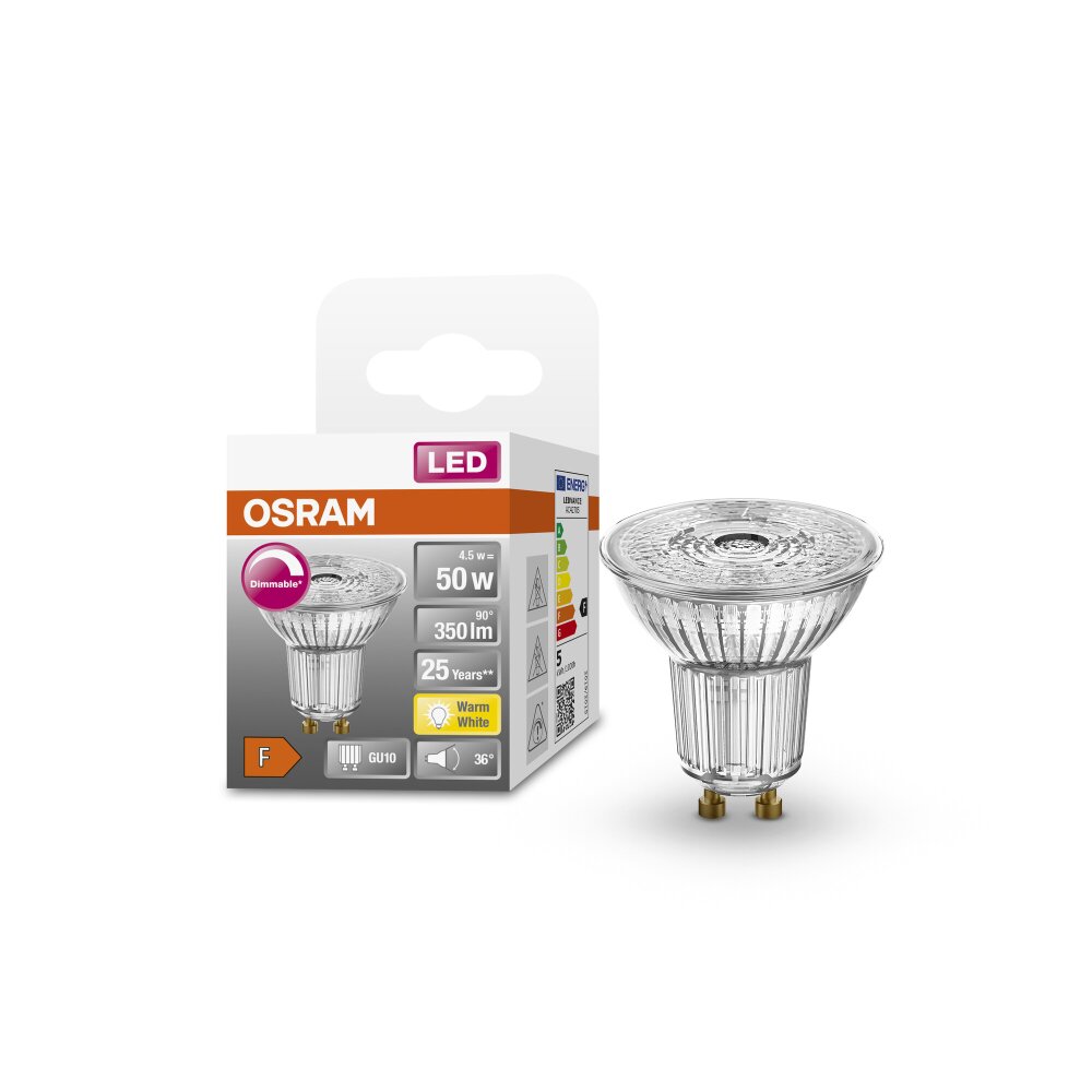 OSRAM LED SUPERSTAR LED GU10 4,5 Watt 2700 Kelvin 350 Lumen main product photo