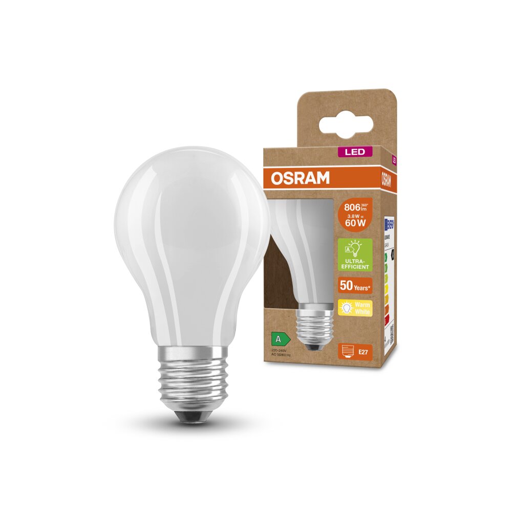 OSRAM LED E27 3,8 Watt 3000 Kelvin 806 Lumen main product photo
