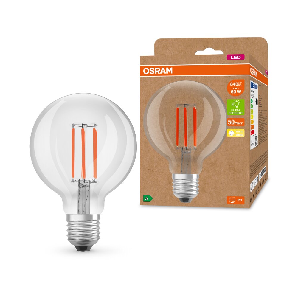 OSRAM LED E27 4 Watt 3000 Kelvin 840 Lumen main product photo