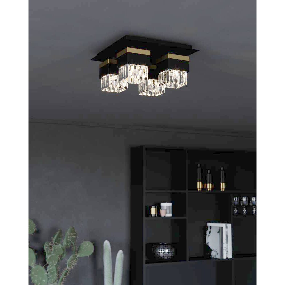 Eglo BARRANCAS Deckenleuchte Gold, Schwarz, 4-flammig main product photo