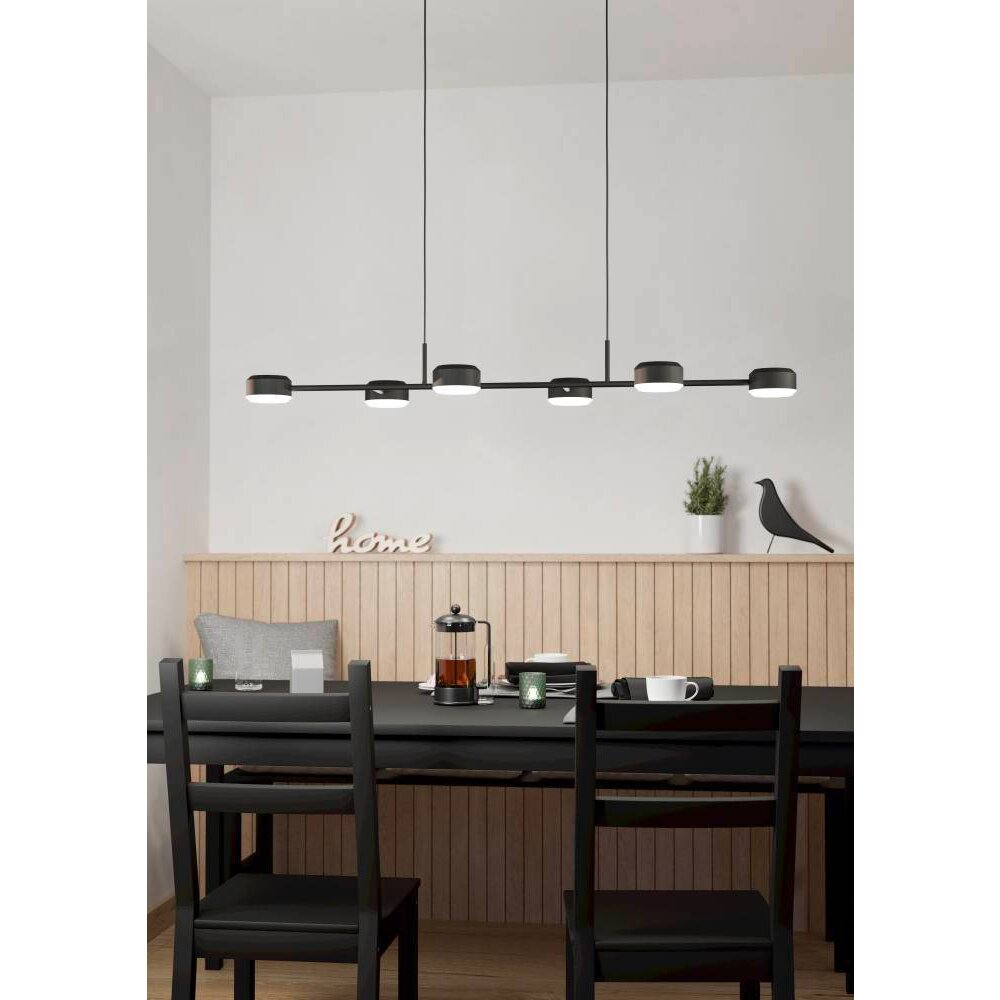Eglo CLAVELLINA Hängeleuchte LED Schwarz, 6-flammig main product photo