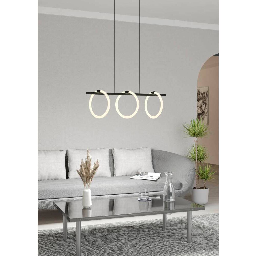 Eglo CARANACOA Hängeleuchte LED Schwarz, 3-flammig main product photo
