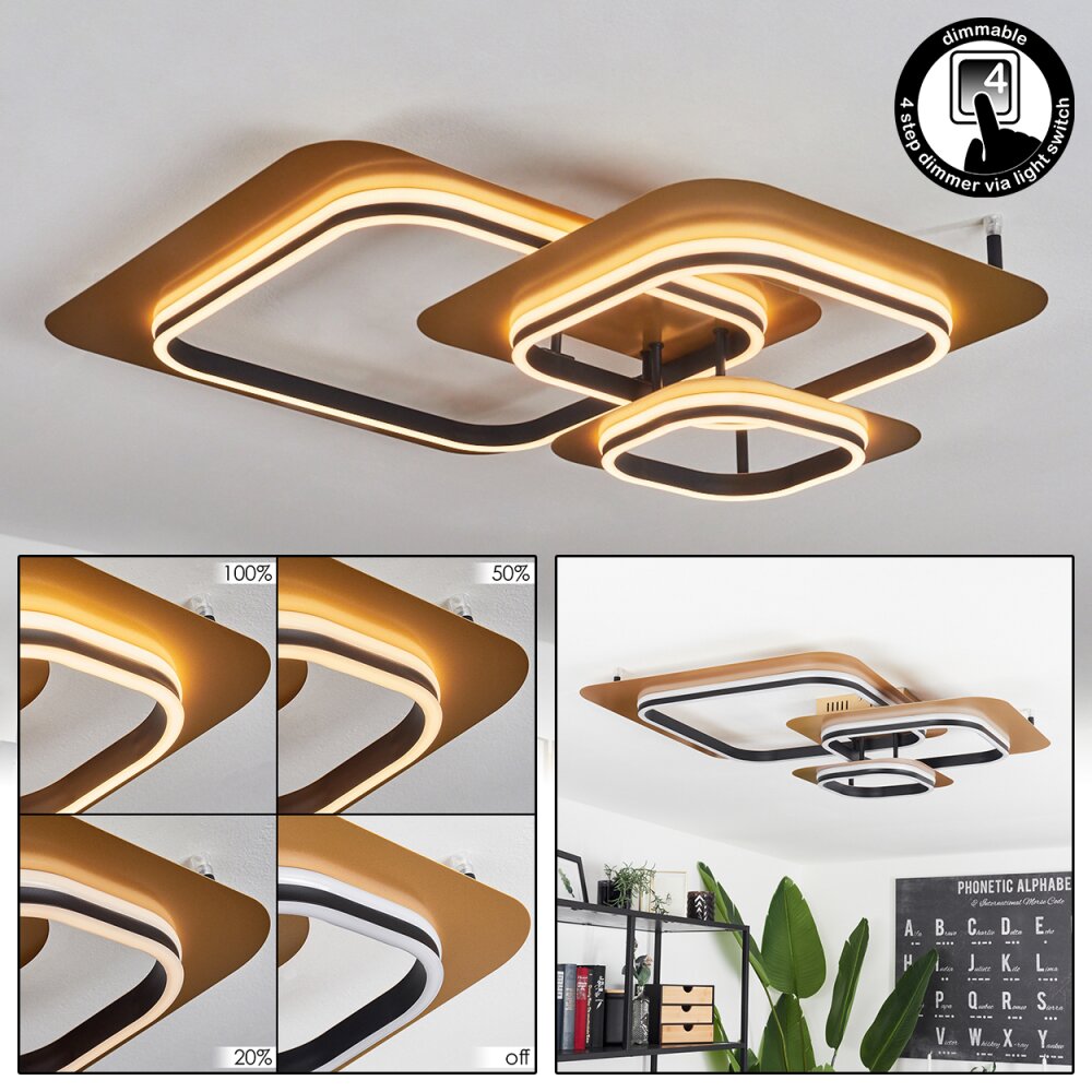 Valduge Deckenleuchte LED Gold, Schwarz, 1-flammig main product photo