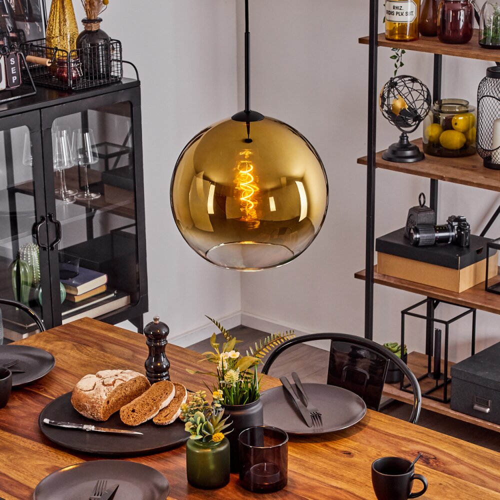 Koyoto Hängeleuchte Glas 30 cm Gold, Klar, 1-flammig main product photo