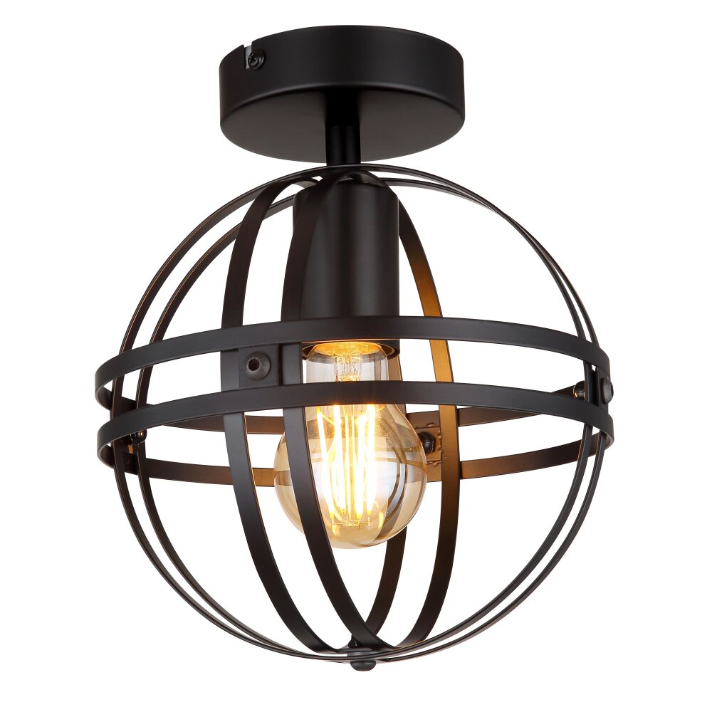Globo TAMARA Deckenleuchte Schwarz, 1-flammig main product photo