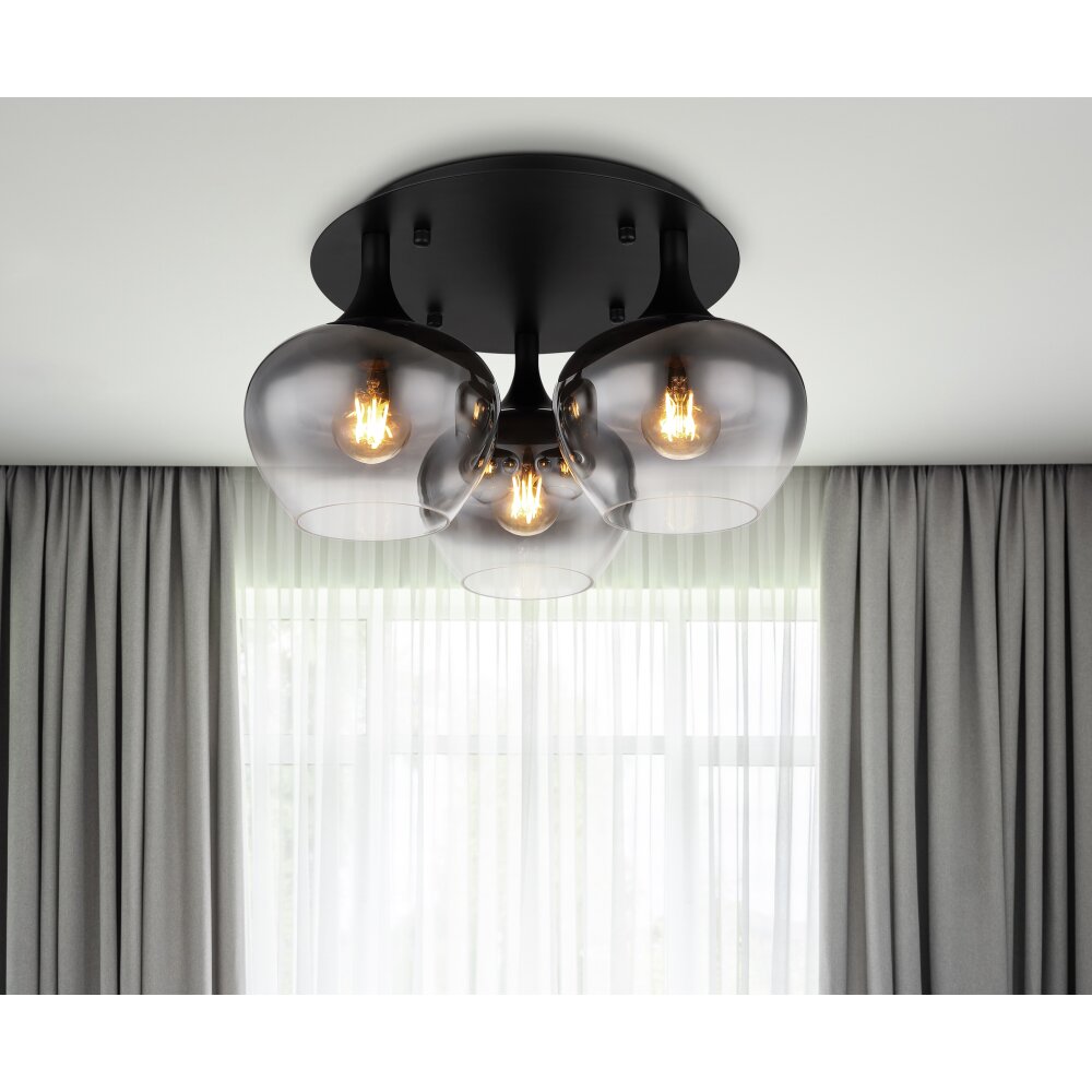 Globo MAXY Deckenleuchte Schwarz, 3-flammig main product photo