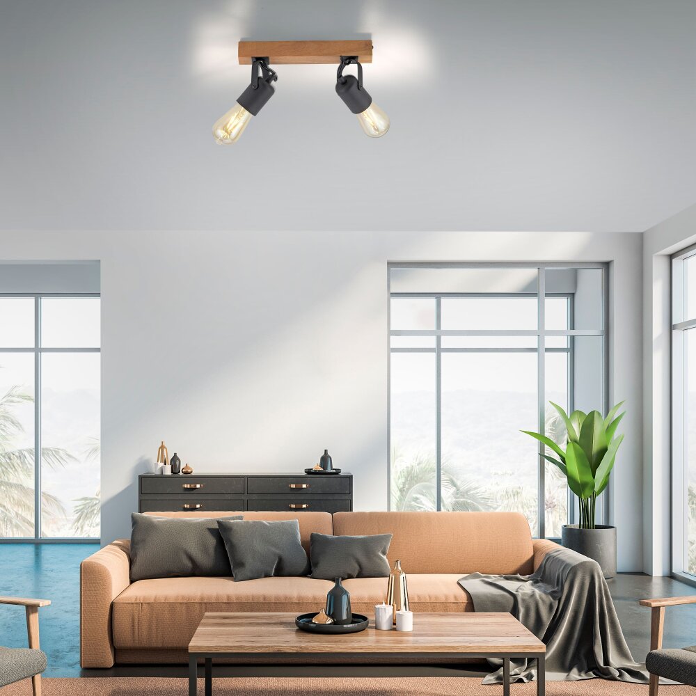 Leuchten Direkt CANOP Deckenleuchte Naturfarben, Schwarz, 2-flammig main product photo