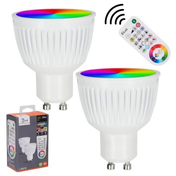 iDual GU10 LED RGB 6,5 Watt 2200-6500 Kelvin 345 Lumen 2er Set mit Fernbedienung