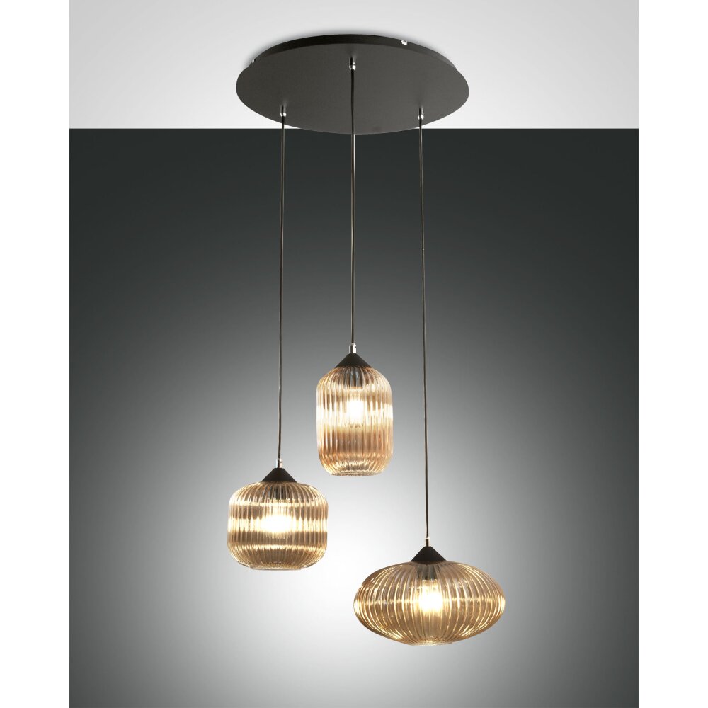 Fabas Luce Nordal Pendelleuchte Schwarz, 3-flammig main product photo