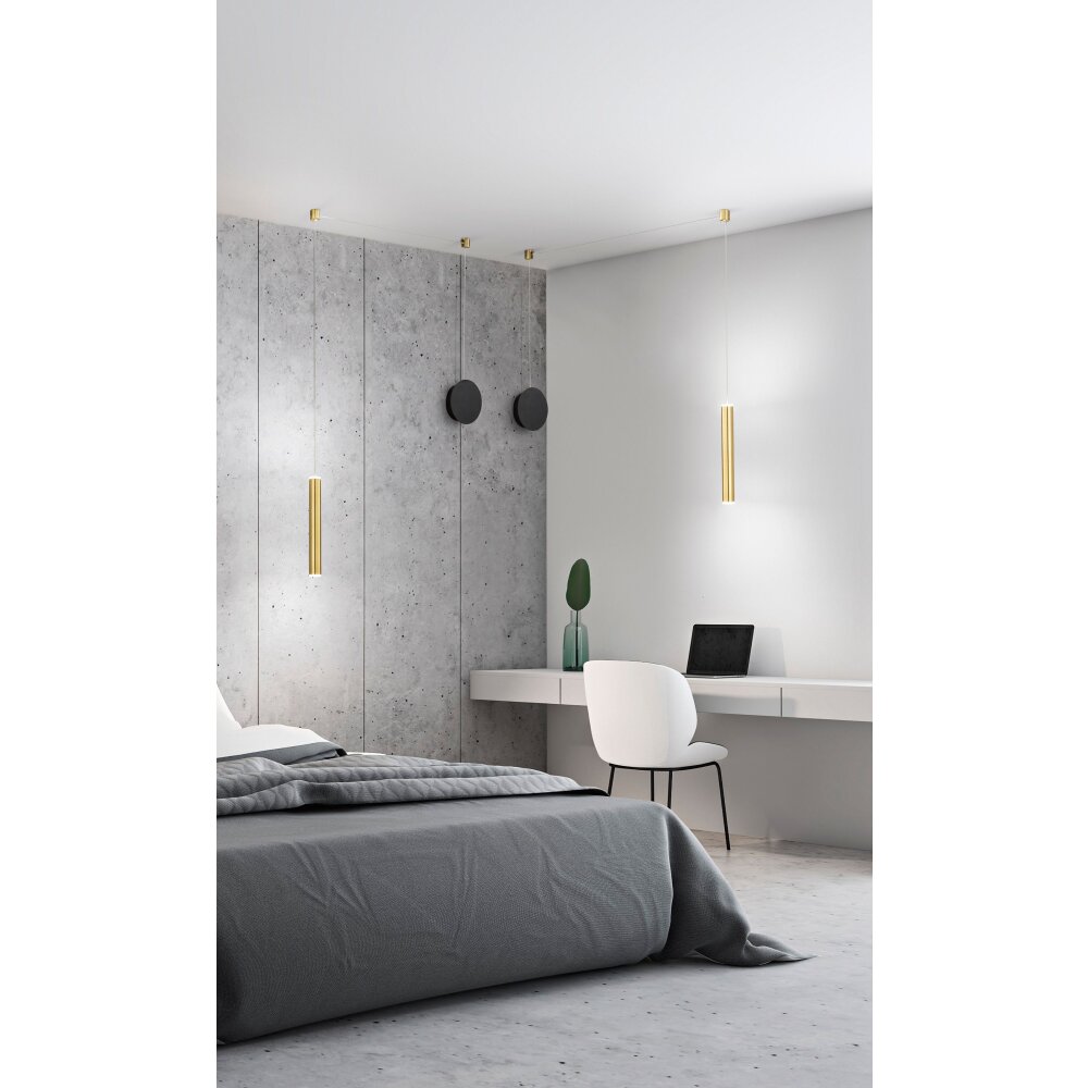 Fabas Luce Prado Pendelleuchte LED Messing, Schwarz, 1-flammig main product photo