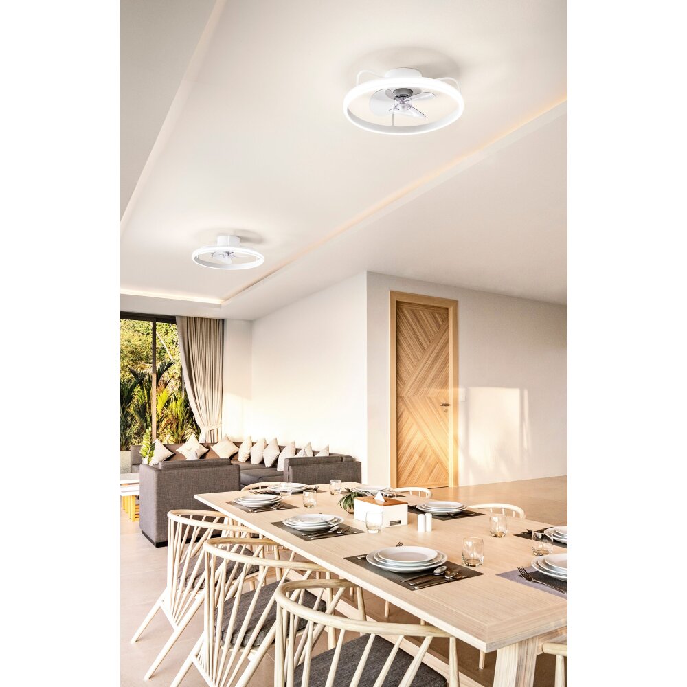 Fabas Luce Relais Deckenventilator LED Weiß, 1-flammig main product photo