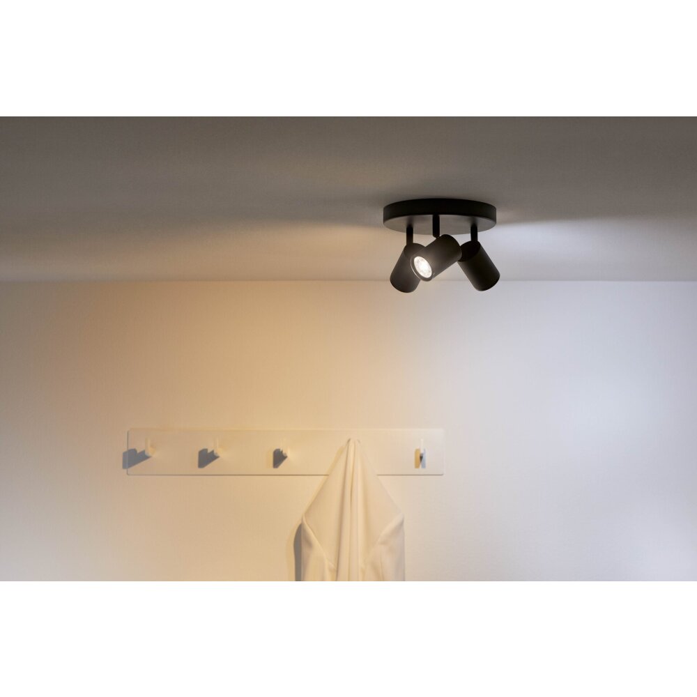 Philips WiZ IMAGEO Deckenleuchte LED Schwarz, 3-flammig, Farbwechsler