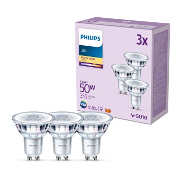 Philips Classic 3er Set LED GU10 4,6 Watt 2700 Kelvin 355 Lumen