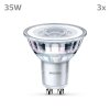 Philips Classic 3er Set LED GU10 3,5 Watt 2700 Kelvin 255 Lumen