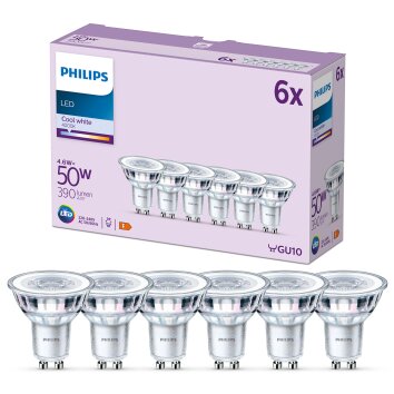 Philips Classic 6er Set LED GU10 4,6 Watt 4000 Kelvin 390 Lumen