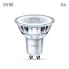 Philips Classic 6er Set LED GU10 3,5 Watt 2700 Kelvin 255 Lumen