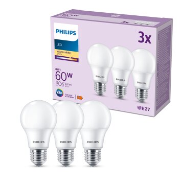 Philips Classic 3er Set LED E27 8 Watt 2700 Kelvin 806 Lumen