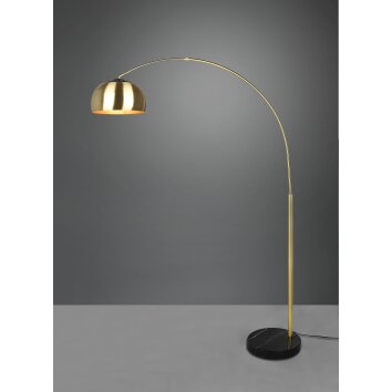 Trio Argentina Bogenlampe Marmorfarbig, Messing, Schwarz, 1-flammig