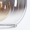 Koyoto Deckenleuchte Glas 25 cm Chrom, Klar, Rauchfarben, 3-flammig