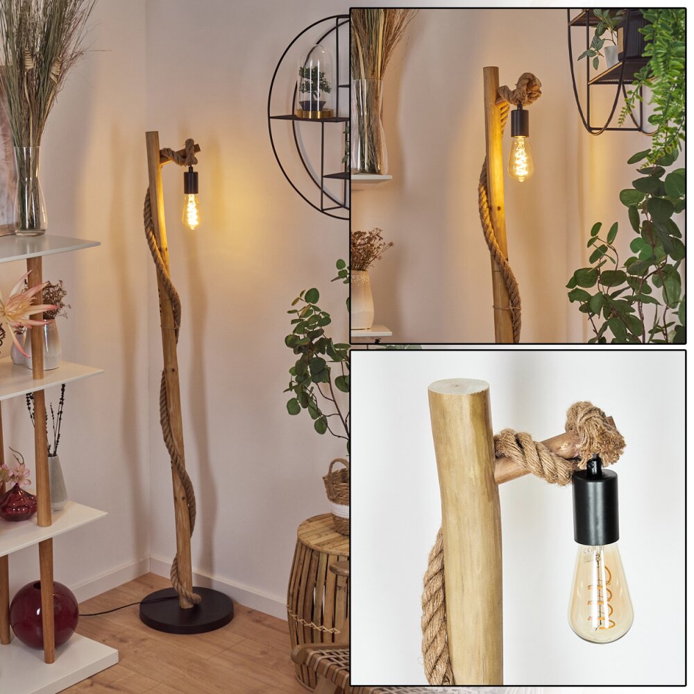 Riekje Stehleuchte Naturfarben, Schwarz, 1-flammig main product photo