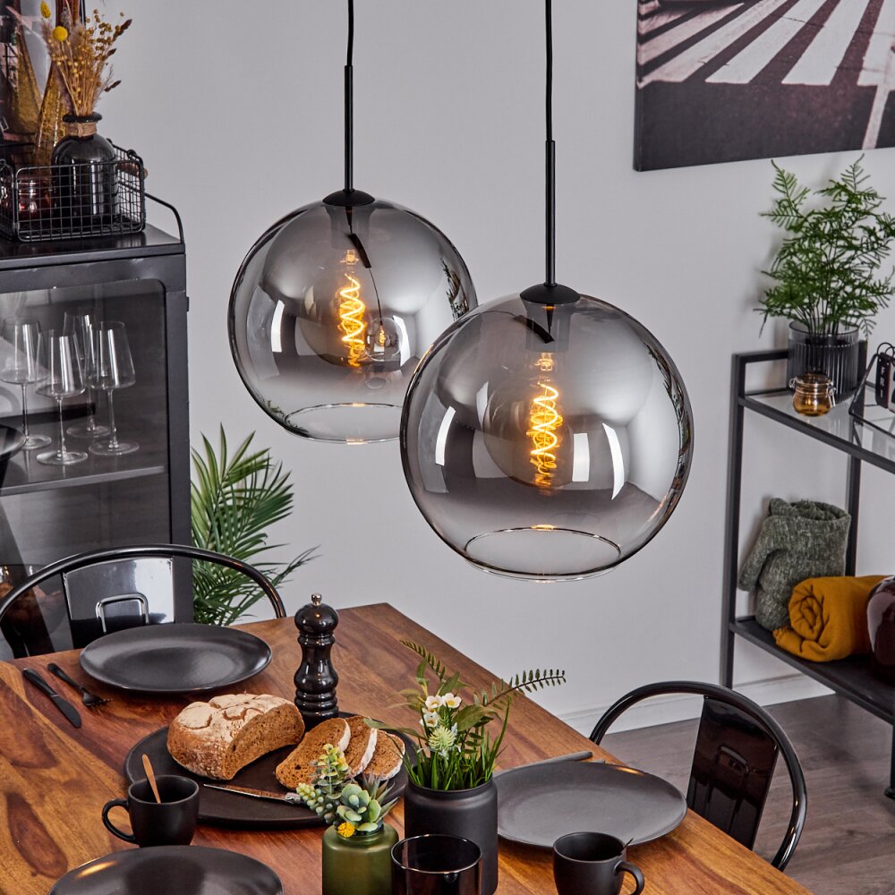 Koyoto Hängeleuchte Glas 30 cm Klar, Rauchfarben, 2-flammig main product photo