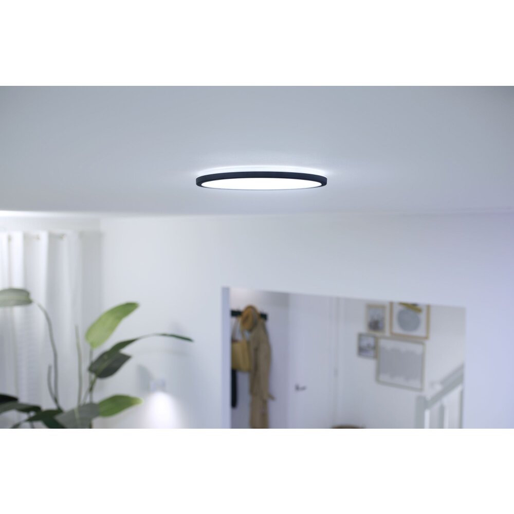 Philips WiZ Super Slim Deckenleuchte LED Schwarz, 1-flammig main product photo