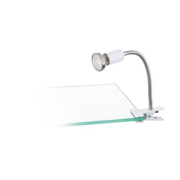 Eglo Leuchten LITOS Klemmleuchte LED Nickel-Matt, Weiß, 1-flammig