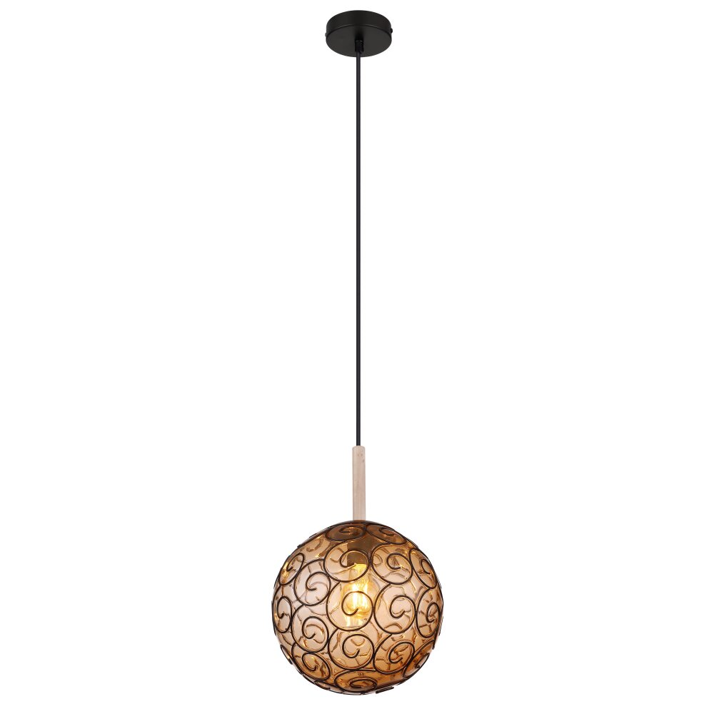 Globo MAXI Hängeleuchte Naturfarben, Schwarz, 1-flammig main product photo