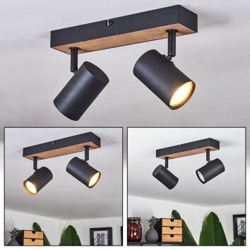 Javel Deckenleuchte Braun, Holzoptik, Schwarz, 2-flammig Javel Deckenleuchte Braun, Holzoptik, Schwarz, 2-flammig