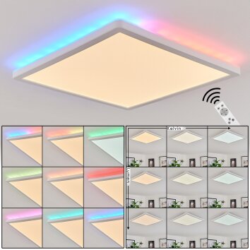 Hortinhas Deckenpanel LED Weiß, 1-flammig, Fernbedienung, Farbwechsler