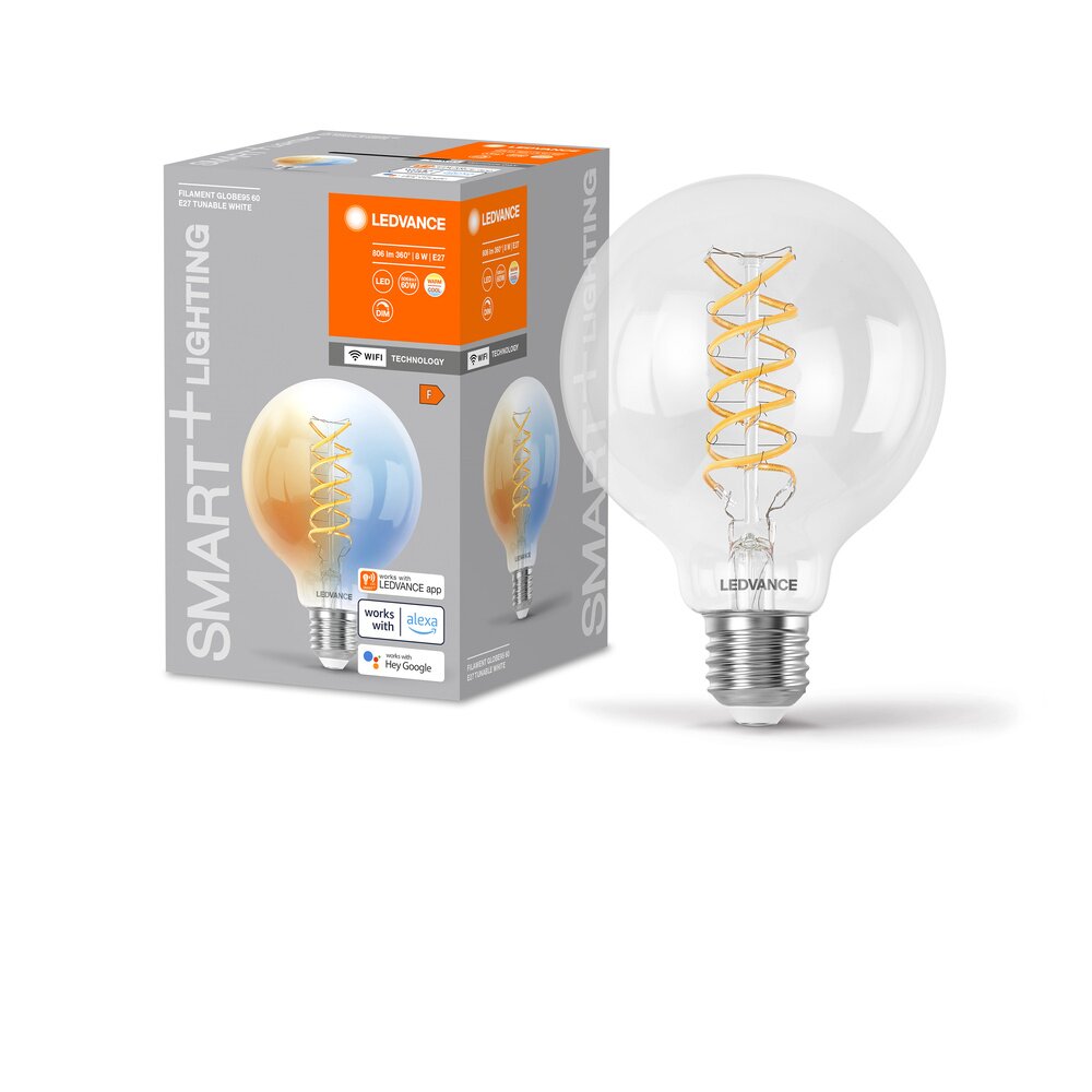 LEDVANCE SMART+WIFI LED E27 8 Watt 2700-6500 Kelvin 806 Lumen main product photo