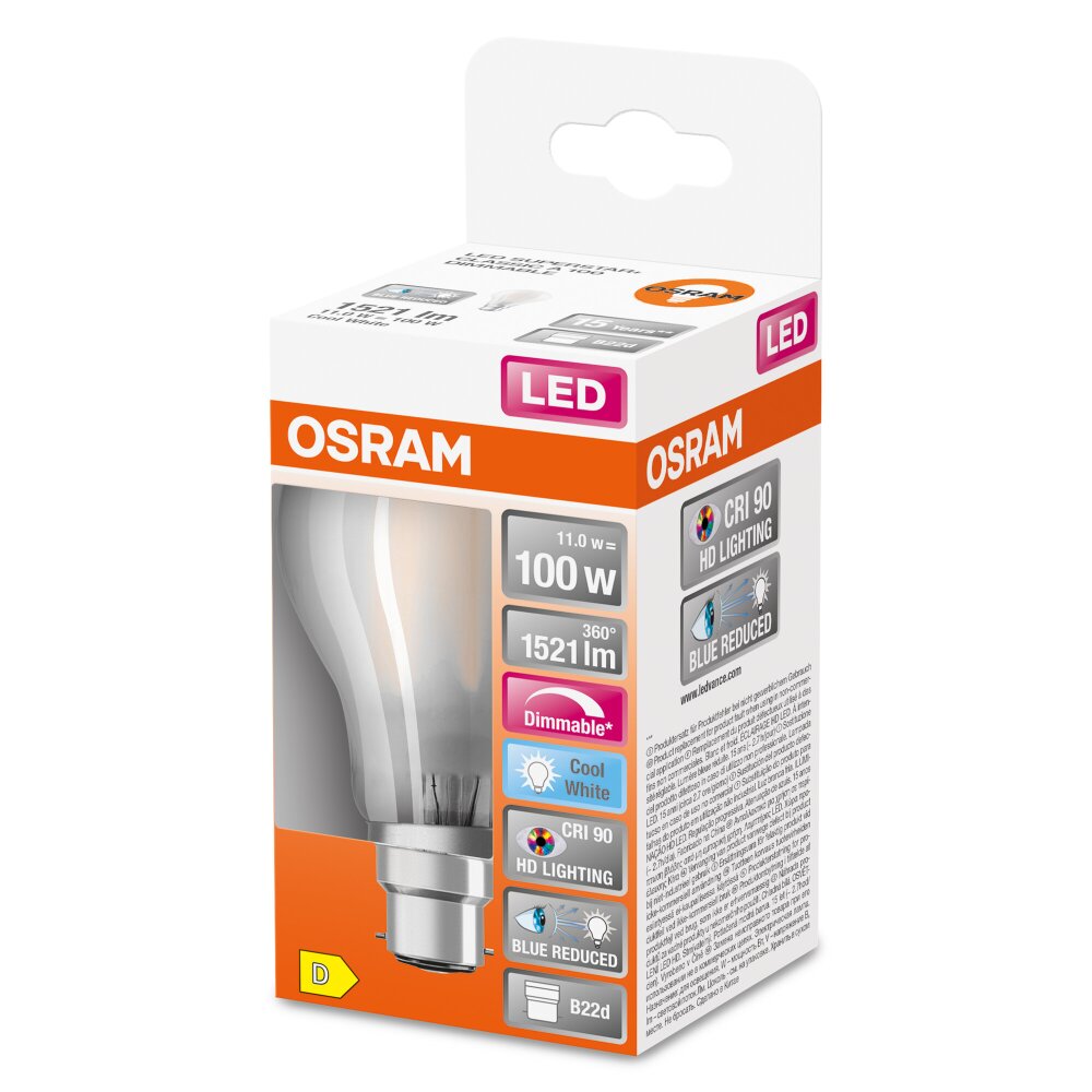 OSRAM SUPERSTAR LED B22d 11 Watt 4000 Kelvin 1521 Lumen main product photo