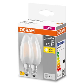 OSRAM CLASSIC B 2er Set LED E14 4 Watt 2700 Kelvin 470 Lumen